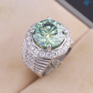 Nhẫn nam Moissanite bản to đính kim cương xanh 15.0mm NNAM0235