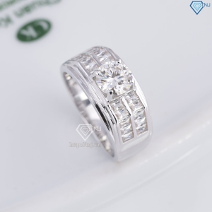 Nhẫn nam đơn giản Moissanite đính kim cương 6.5mm - Kiểm định GRA NNAM