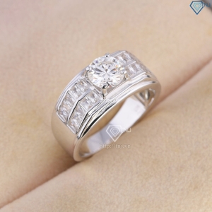 Nhẫn nam đơn giản Moissanite đính kim cương 6.5mm - Kiểm định GRA NNAM
