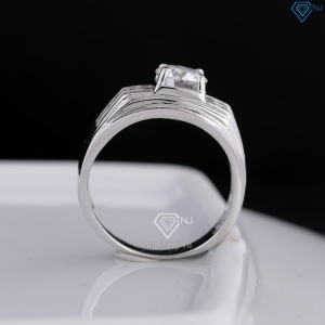 Nhẫn nam đơn giản Moissanite đính kim cương 6.5mm - Kiểm định GRA NNAM