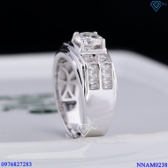 Nhẫn nam đơn giản Moissanite đính kim cương 6.5mm - Kiểm định GRA NNAM