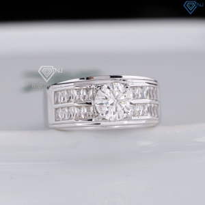 Nhẫn nam đơn giản Moissanite đính kim cương 6.5mm - Kiểm định GRA NNAM