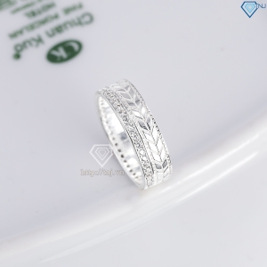 Nhẫn nam bạc 925 bản tròn đính đá đẹp NNA0849