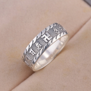 Nhẫn bạc nam Om Mani Padme Hum NNA0225