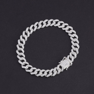 Lắc tay nam đính đá Cuban bản 8mm LTA0120