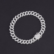 Lắc tay nam đính đá Cuban bản 8mm LTA0120