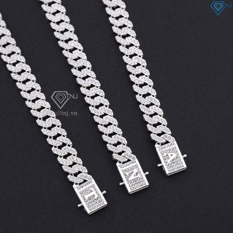 Lắc tay nam Cuban bản 8mm đính chữ cái theo yêu cầu LTA0147
