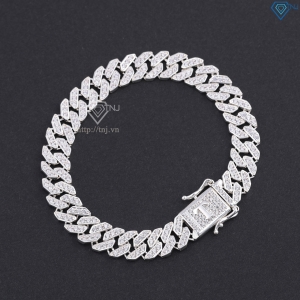 Lắc tay nam Cuban bản 8mm đính chữ cái theo yêu cầu LTA0147
