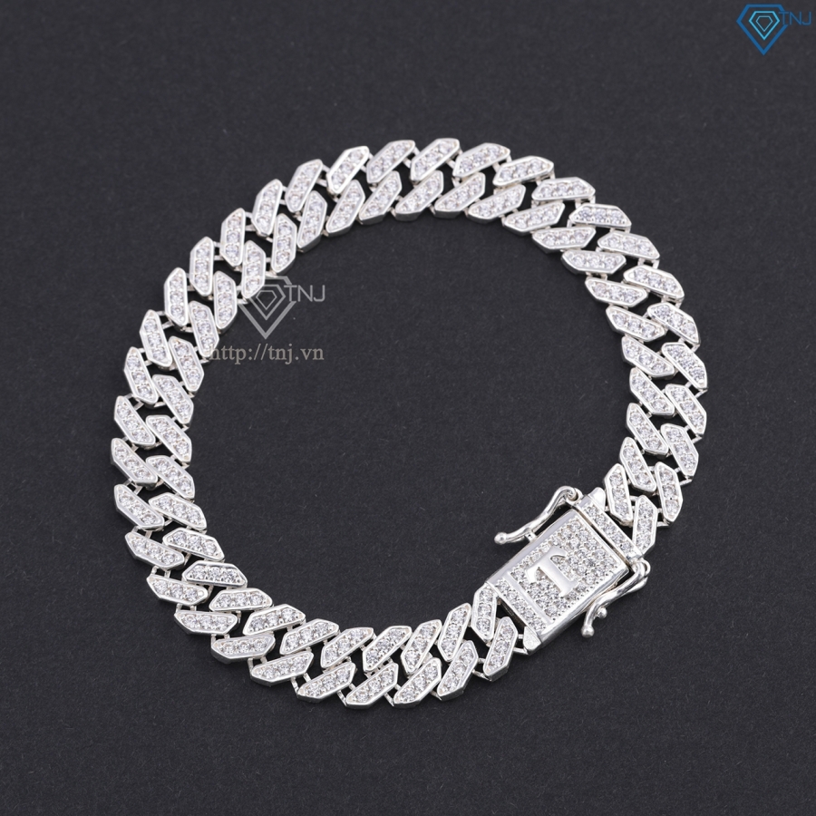 Lắc tay nam Cuban bản 8mm đính chữ cái theo yêu cầu LTA0147
