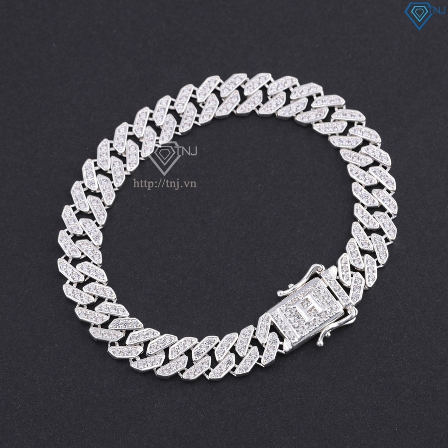 Lắc tay nam Cuban bản 8mm đính chữ cái theo yêu cầu LTA0147