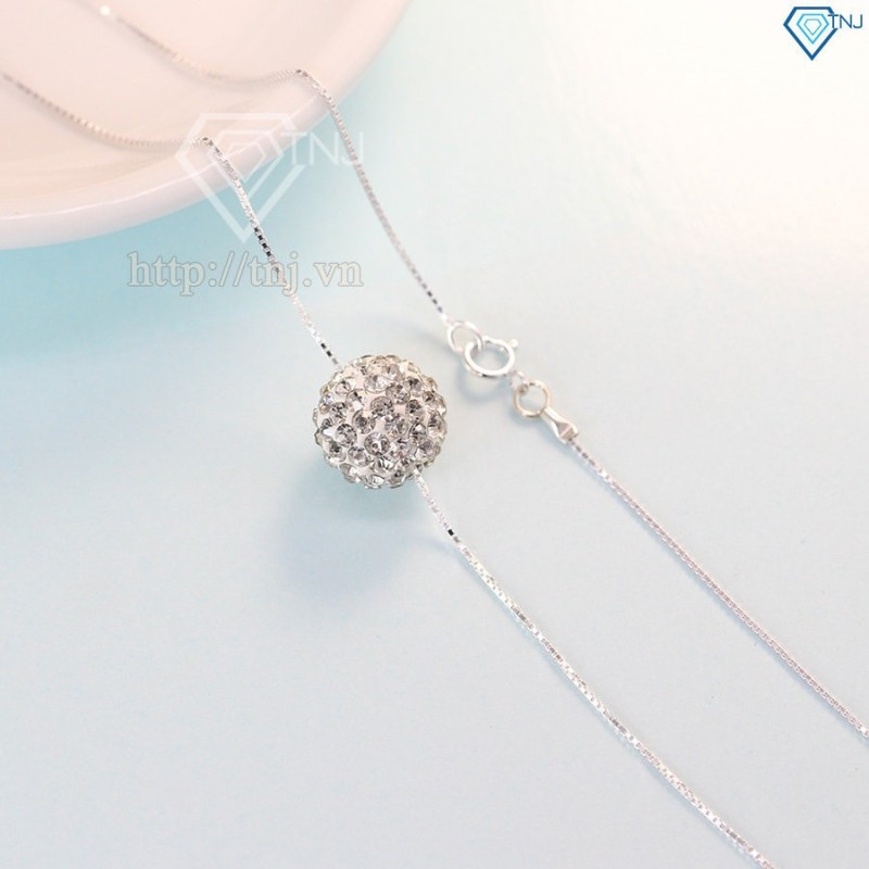 Bộ trang sức bạc hình trái châu đính đá đẹp BTS0024 - Trang Sức TNJ