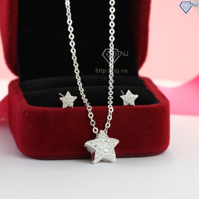 Bộ trang sức bạc hình ngôi sao đính đá đẹp BTS0026 - Trang Sức TNJ