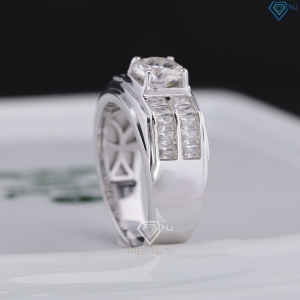 Nhẫn nam đơn giản Moissanite đính kim cương 6.5mm - Kiểm định GRA NNAM