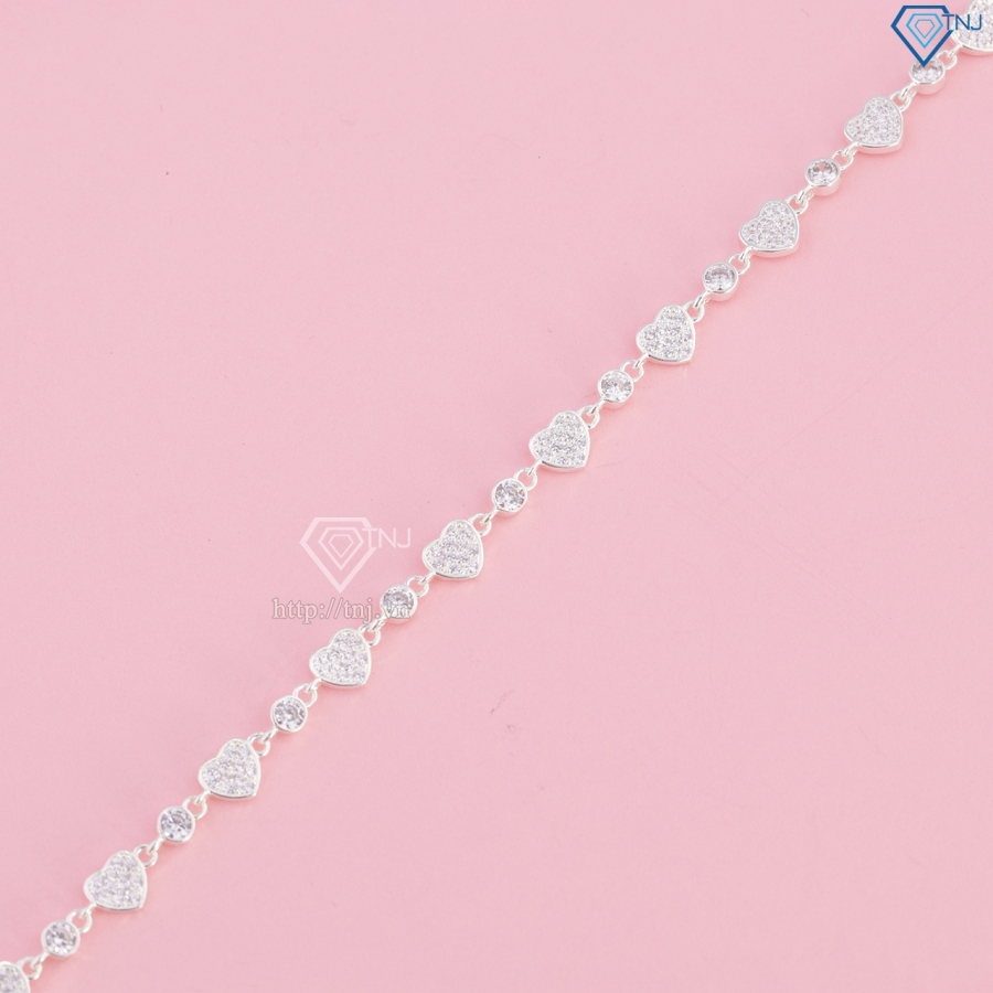 Lắc tay nữ bạc 925 hình trái tim LTN0136 - Trang Sức TNJ
