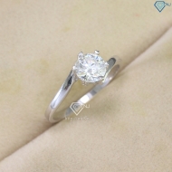 Nhẫn bạc nữ đơn giản đính kim cương Moissanite 6.0mm NNM0082
