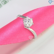 Nhẫn bạc nữ đơn giản đính kim cương Moissanite 6.0mm NNM0082