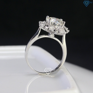 Nhẫn nữ Moissanite mặt hình bông hoa đính 8.0mm NNM0083