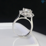Nhẫn nữ Moissanite mặt hình bông hoa đính 8.0mm NNM0083