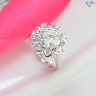 Nhẫn nữ Moissanite mặt hình bông hoa đính 8.0mm NNM0083