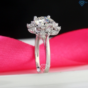 Nhẫn nữ Moissanite mặt hình bông hoa đính 8.0mm NNM0083