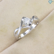 Nhẫn bạc nữ đính kim cương Moissanite chìm 5.0mm - NNM0084