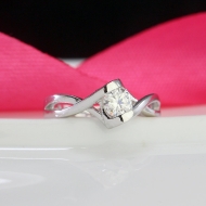 Nhẫn bạc nữ đính kim cương Moissanite chìm 5.0mm - Kiểm định GRA NNM0084