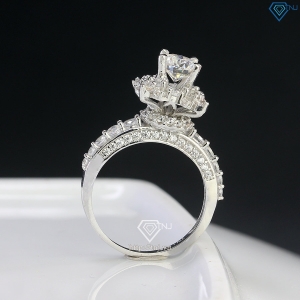 Nhẫn nữ cao cấp đính kim cương Moissanite sang trọng 7.0mm NNM0088