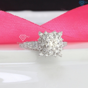 Nhẫn nữ cao cấp đính kim cương Moissanite sang trọng 7.0mm NNM0088