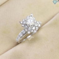 Nhẫn nữ cao cấp đính kim cương Moissanite sang trọng 7.0mm NNM0088