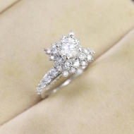 Nhẫn nữ cao cấp đính kim cương Moissanite sang trọng 7.0mm NNM0088