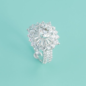 Nhẫn nữ cao cấp đính kim cương Moissanite 6.5mm NNM0091