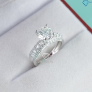 Nhẫn nữ Moissanite sang trọng đính kim cương 8.0mm NNM0092