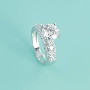 Nhẫn nữ Moissanite sang trọng đính kim cương 8.0mm NNM0092