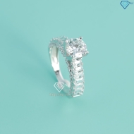 Nhẫn nữ 925 bạc đính kim cương Moissanite 7.0mm NNM0094
