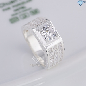 Nhẫn nam bạc 925 bản vừa đính đá đẹp NNA0850