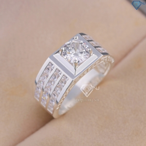 Nhẫn nam bạc 925 bản vừa đính đá đẹp NNA0850