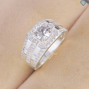 Nhẫn nam bạc 925 đính đá đẹp NNA0851