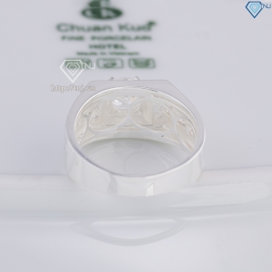Nhẫn nam bạc 925 đơn giản đính đá đẹp NNA0852