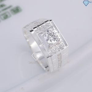 Nhẫn nam bạc 925 đơn giản đính đá đẹp NNA0852