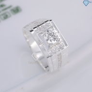Nhẫn nam bạc 925 đơn giản đính đá đẹp NNA0852