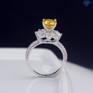 Nhẫn bạc nữ hoa hồng đính đá vàng NNXK0012