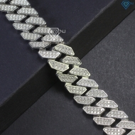 Lắc tay nam Cuban đính full kim cương Moissanite 15mm LTAM0008
