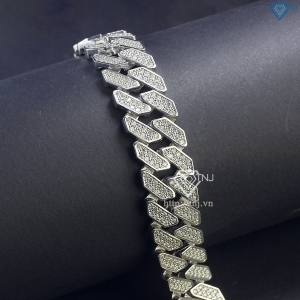 Lắc tay nam Cuban đính full kim cương Moissanite 15mm LTAM0008