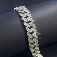 Lắc tay nam Cuban đính full kim cương Moissanite 15mm LTAM0008