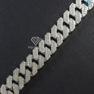 Lắc tay nam Cuban đính full kim cương Moissanite 15mm LTAM0008