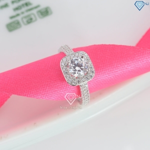 Nhẫn bạc nữ mặt vuông xi kim NNXK0013