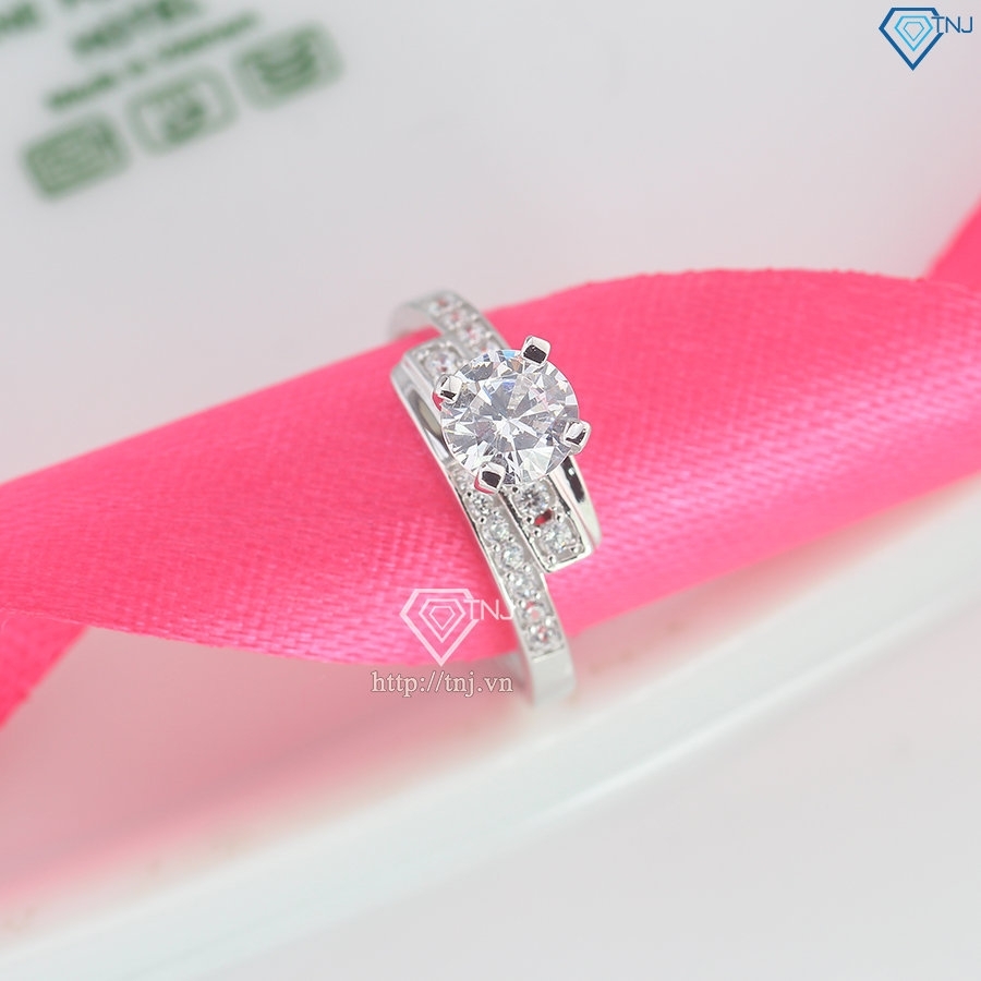 Nhẫn bạc nữ đơn giản đá chủ cao xi kim NNXK0014