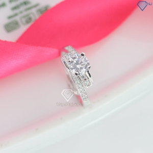 Nhẫn bạc nữ đơn giản đá chủ cao xi kim NNXK0014