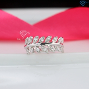 Nhẫn bạc nữ hình lá nguyệt quế xi kim NNXK0015