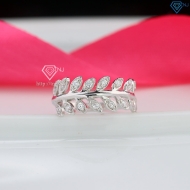 Nhẫn bạc nữ hình lá nguyệt quế xi kim NNXK0015
